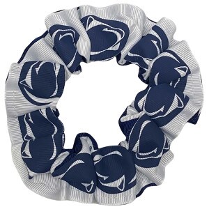 white and navy pony scrunch with repeating Penn State Athletic Logos